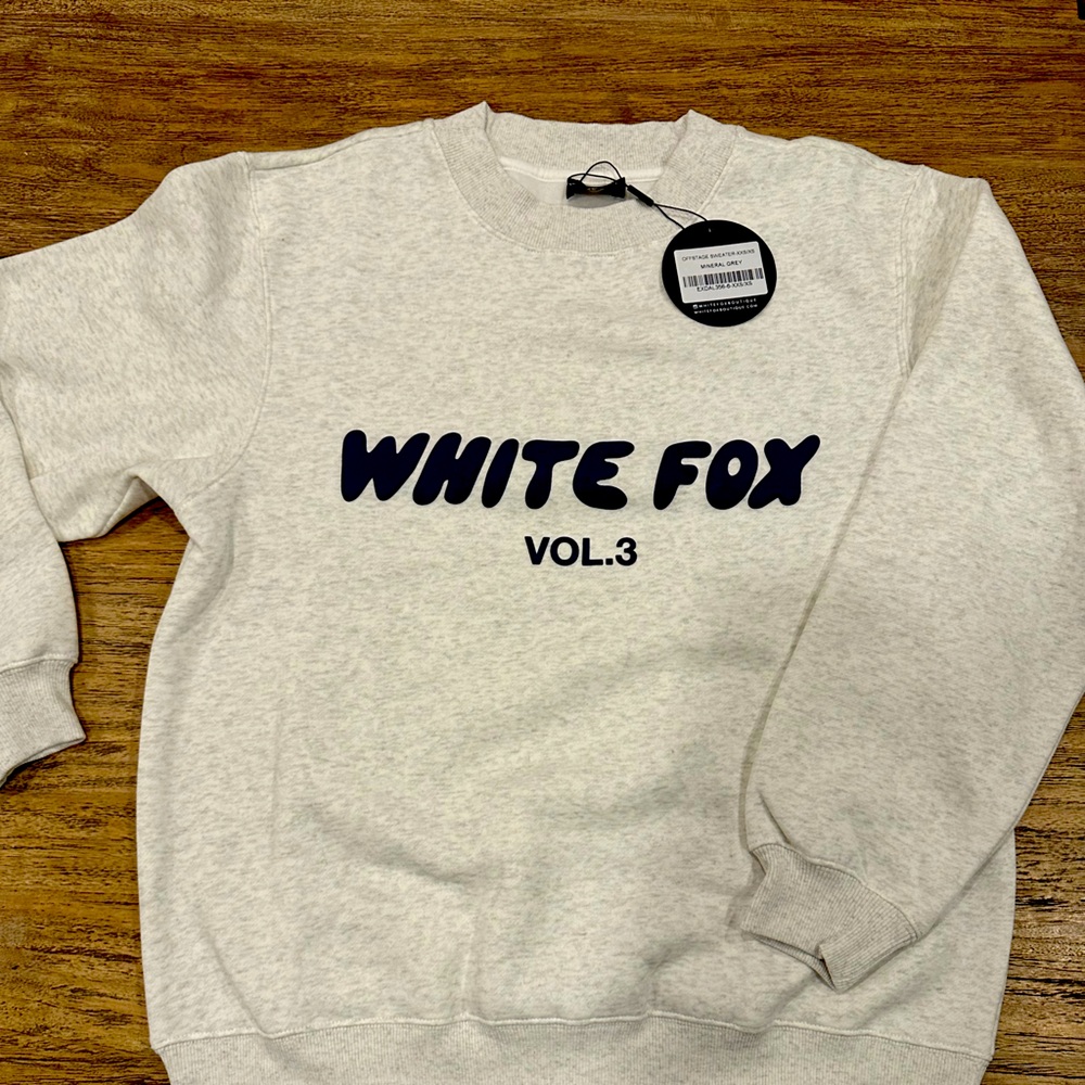White Fox Offstage Sweater Mineral Grey Size xxs/xs